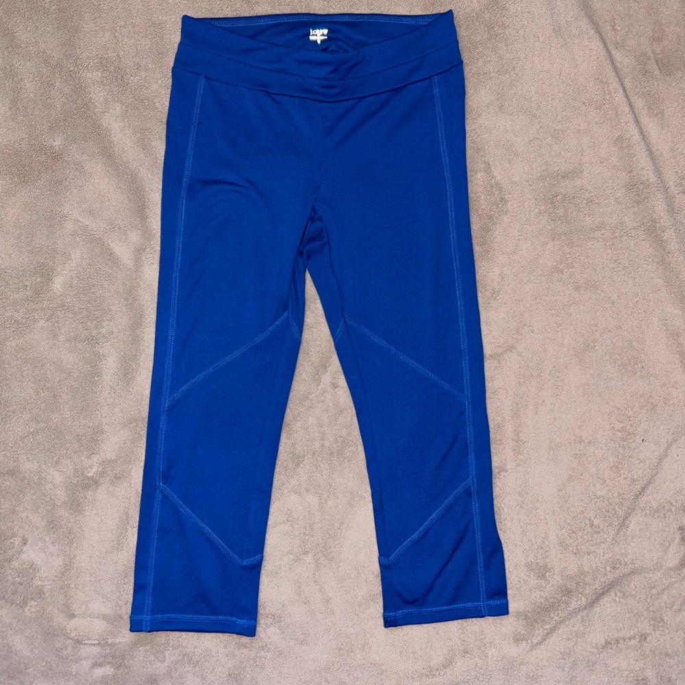 Like New J.Crew Factory Cropped Athletic Leggings in Royal Blue